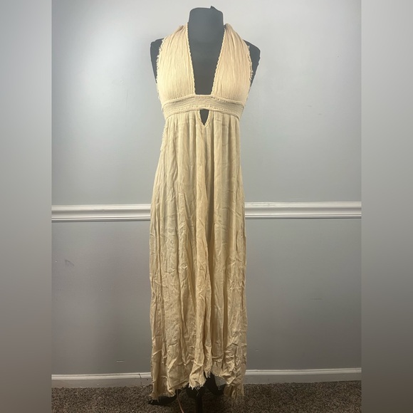 Free People Look Into the Sun Maxi Dress Endless Summer cream size small - Picture 4 of 12